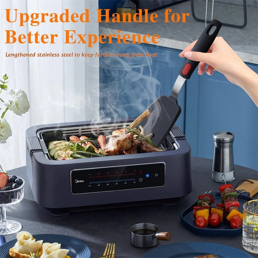 High-Temperature Silicone Spatula – Non-Stick Frying Turner with Spring Steel Core