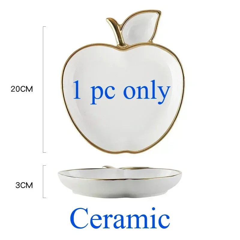 Jucaica Rosh Hashanah Apple Honey Dish – Ceramic Dessert Plate Set