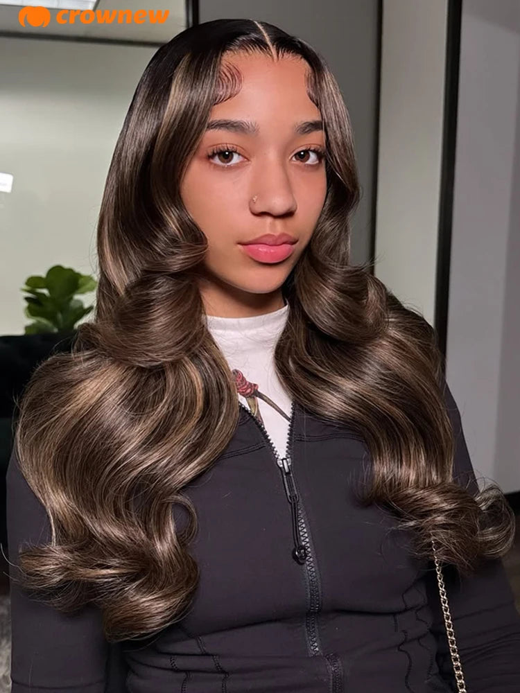 P1B-30 Ombre Body Wave 13x6 HD Lace Front Wig (Pre-Plucked, 200% Density) – Brazilian Remy Human Hair