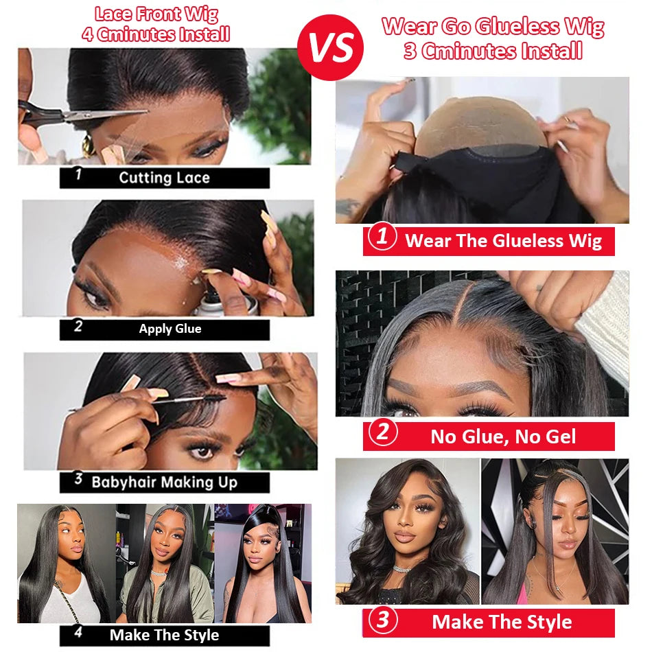 Bone Straight HD Lace Frontal Human Hair Wig 13x6 / 13x4 (30–40 Inch)