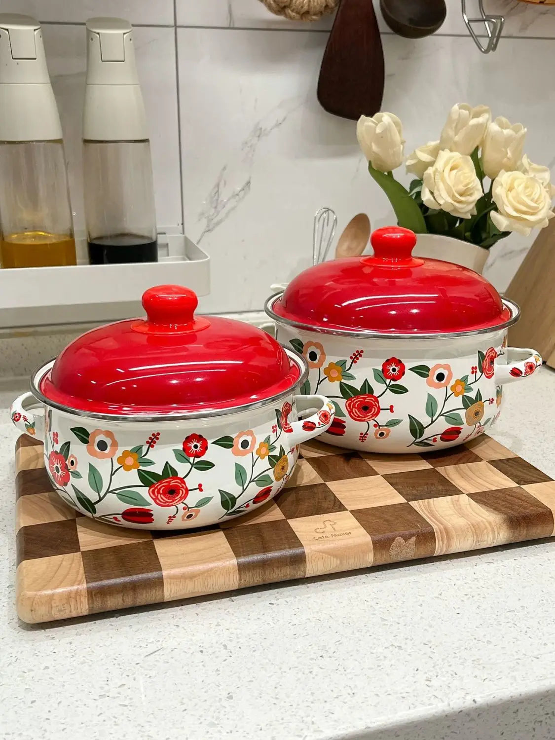 Enamel Stew Pot – Thickened Non-Stick Stock Pot for Soup & Noodles