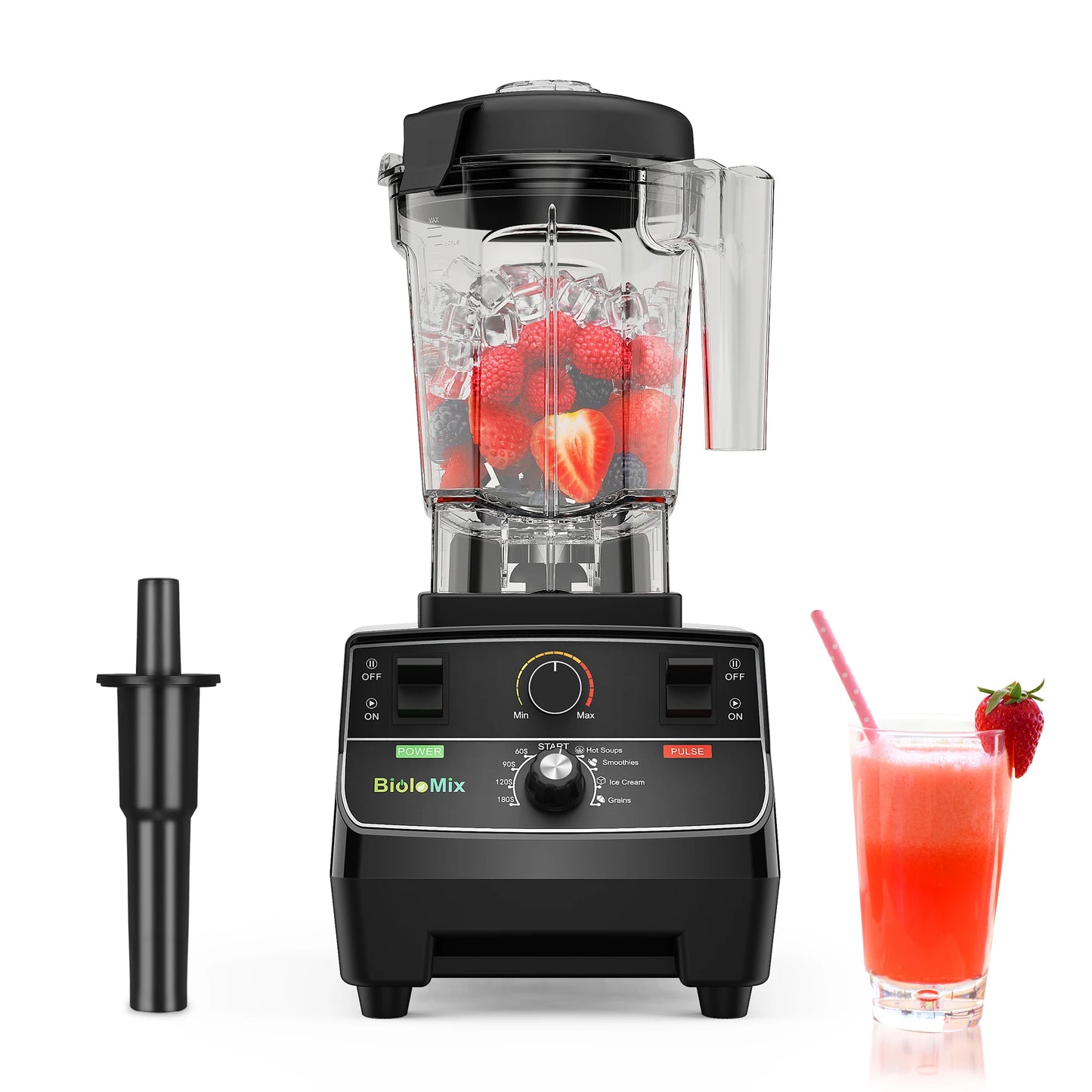 Biolomix 2L Professional Blender – 2200W, Smart Timer, Pre-Programmed
