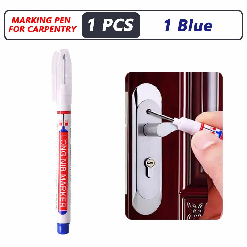 Professional Deep Hole Long Nib Marker Pen for Wood, Metal & Tile — Waterproof Carpenter Tool (20mm Nib)