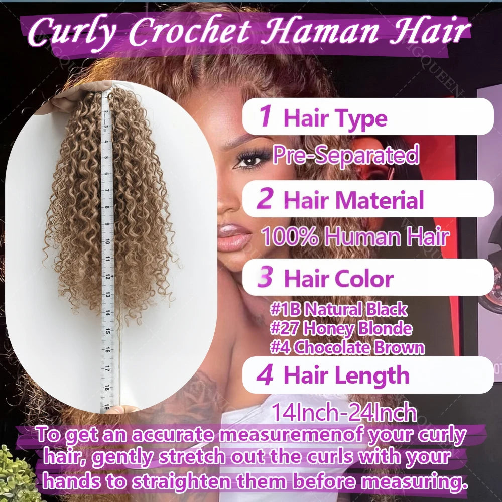 Deep Wave Crochet Hair Extensions – 12A Grade 100% Remy Human Hair