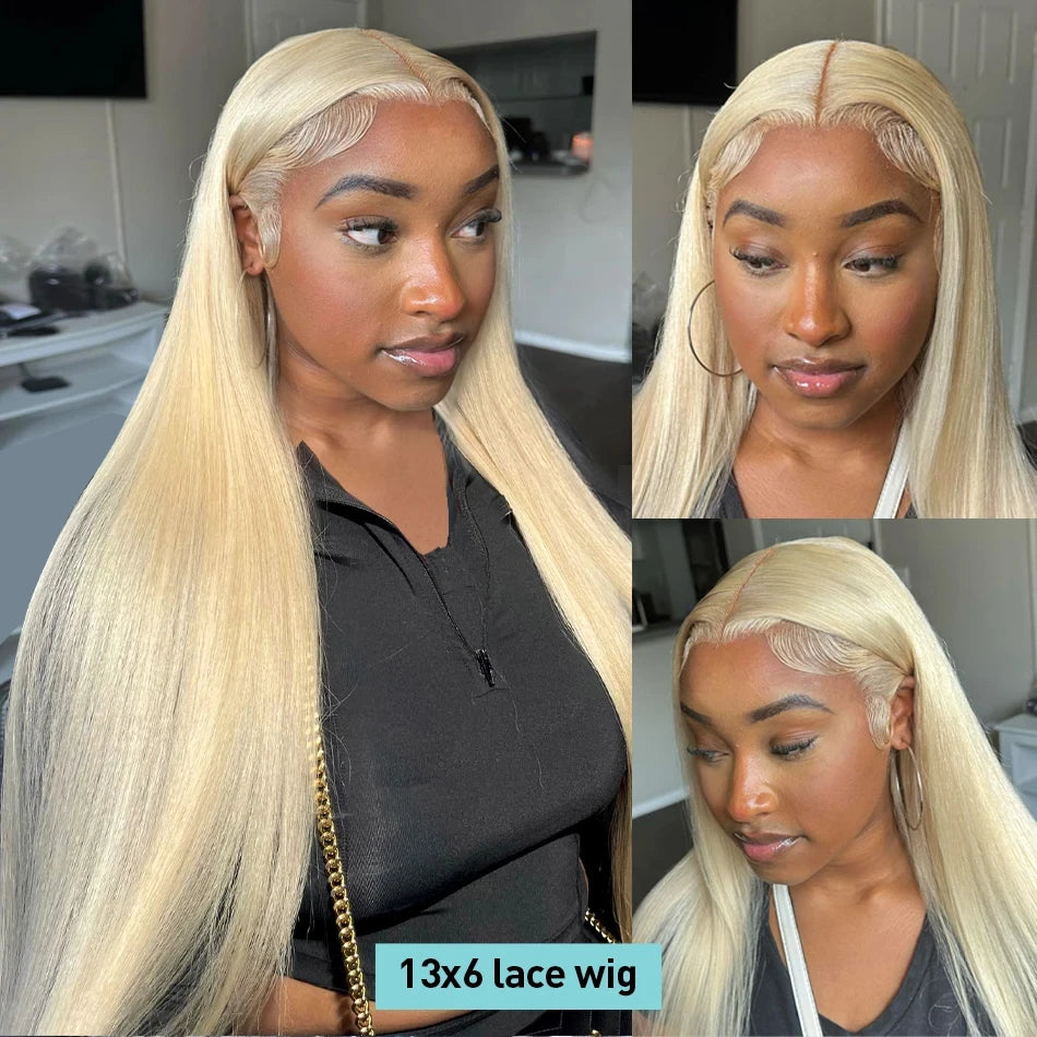 WeWave 613 Blonde Bone Straight 13x6 HD Transparent Lace Front Wig (Brazilian Remy Human Hair)