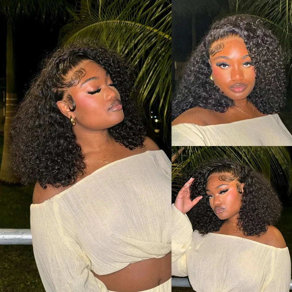 200% Density Jerry Curly Bob HD Lace Human Hair Wig · 13x4 Lace Front / 4x4 Closure · Short 4–16 Inch