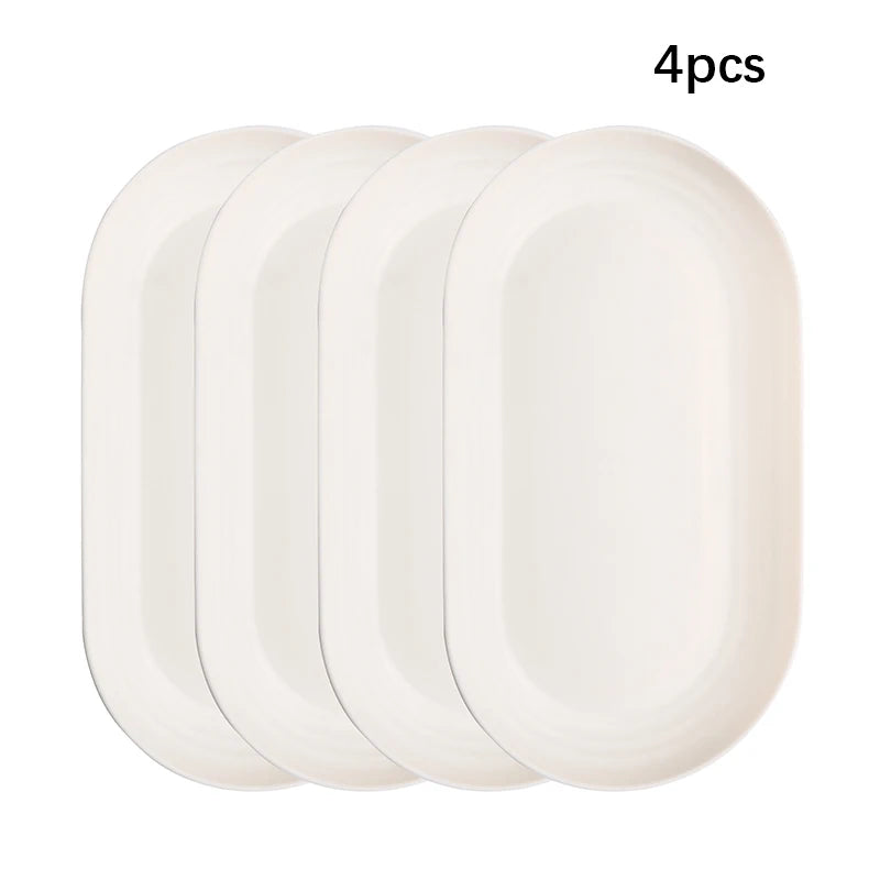 White Plastic Tableware Set – 4/16pcs Plates, Bowls & Cups for Home & Outdoor Dining