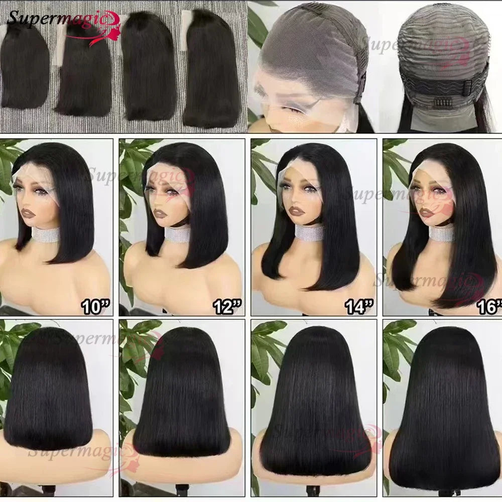 300% Density 13x4 Transparent Lace Frontal Straight Bob Wig – Raw Vietnamese Human Hair Wig for Women