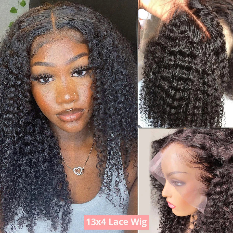 14 Inch Deep Water Wave Curly Bob Lace Front Wig – 13x6 HD, 7x5 Glueless, 250% Density