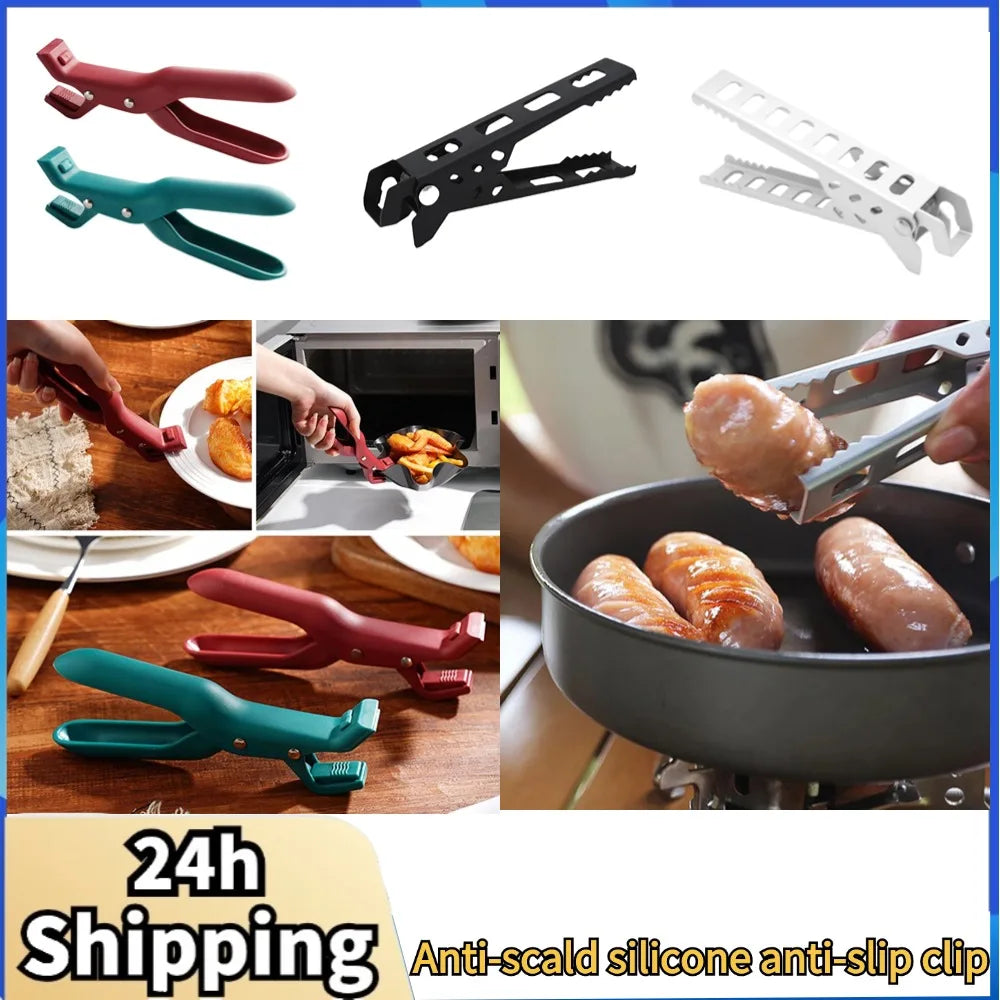 Heat-Resistant Silicone Clip – Non-Slip Kitchen Tongs & Handle Tool