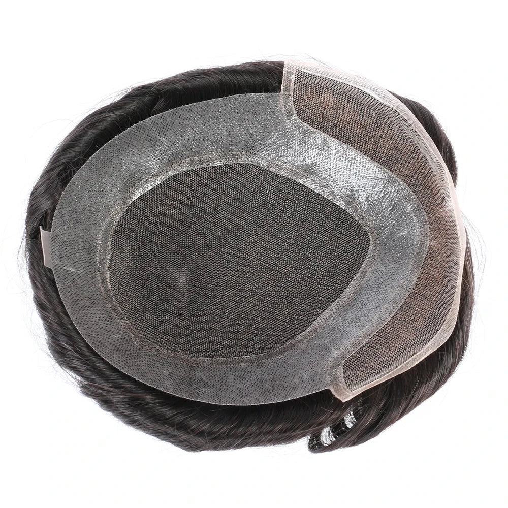 Men's Human Hair Toupee – Hollywood Skin & Lace Base, 6x8 / 7x9 / 8x10