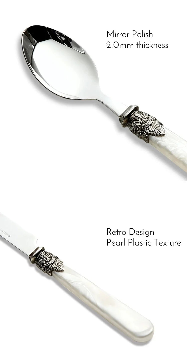 2025 Stainless Steel Flatware Set – Modern Spoon, Fork & Knife Dinnerware for Wedding & Home