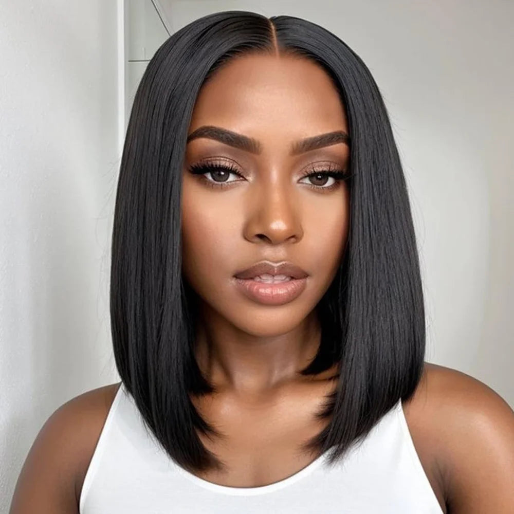 Glueless HD Bob Lace Front Wig (13x4) | 100% Remy Brazilian Human Hair | Pre-Plucked Transparent Lace