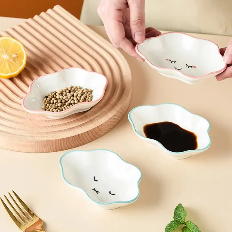 Ceramic Cloud Sauce Dish – Cute Seasoning Bowl for Kitchen & Tableware