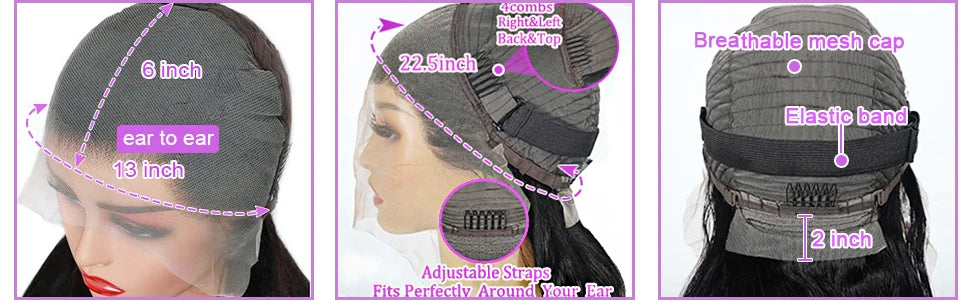 40 Inch Straight Brazilian Virgin Human Hair Wig (13x6/13x4 HD Transparent Lace Front, 200% Density)