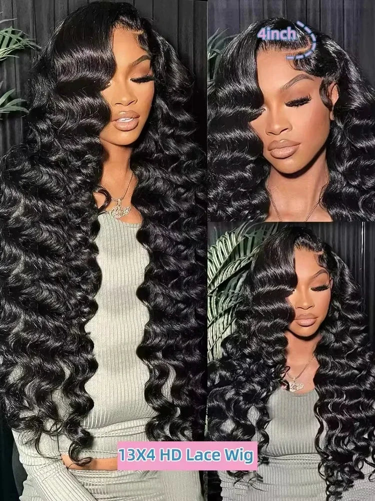 200 Density 30 40 Inch 13x6 Hd Lace Frontal Wig Loose Wave Wig Curly Human Hair WigsWave Human Hair Wig Brazilian Loose Deep