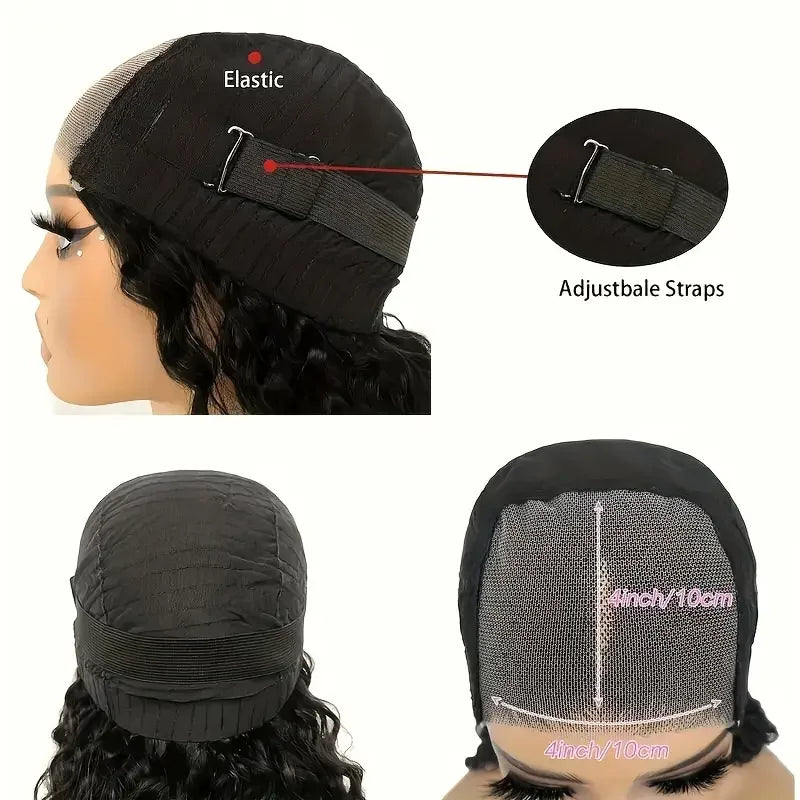 4x4 Put On & Go Glueless Kinky Curly Bob Wig (Pre-Cut Lace, Pre-Plucked) – Brazilian Remy Human Hair