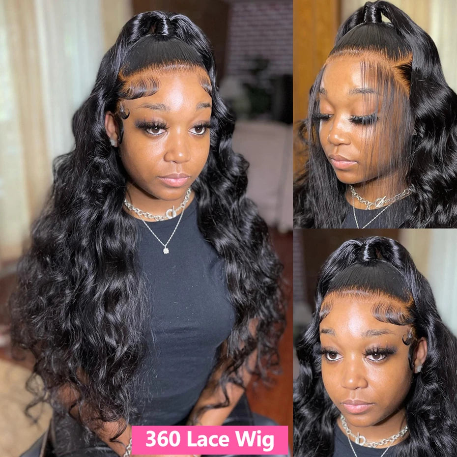 Bling Hair Body Wave 13x6 Lace Front Human Hair Wig (13x4 Option, Transparent Lace, 30–32 Inch, 180% Density)