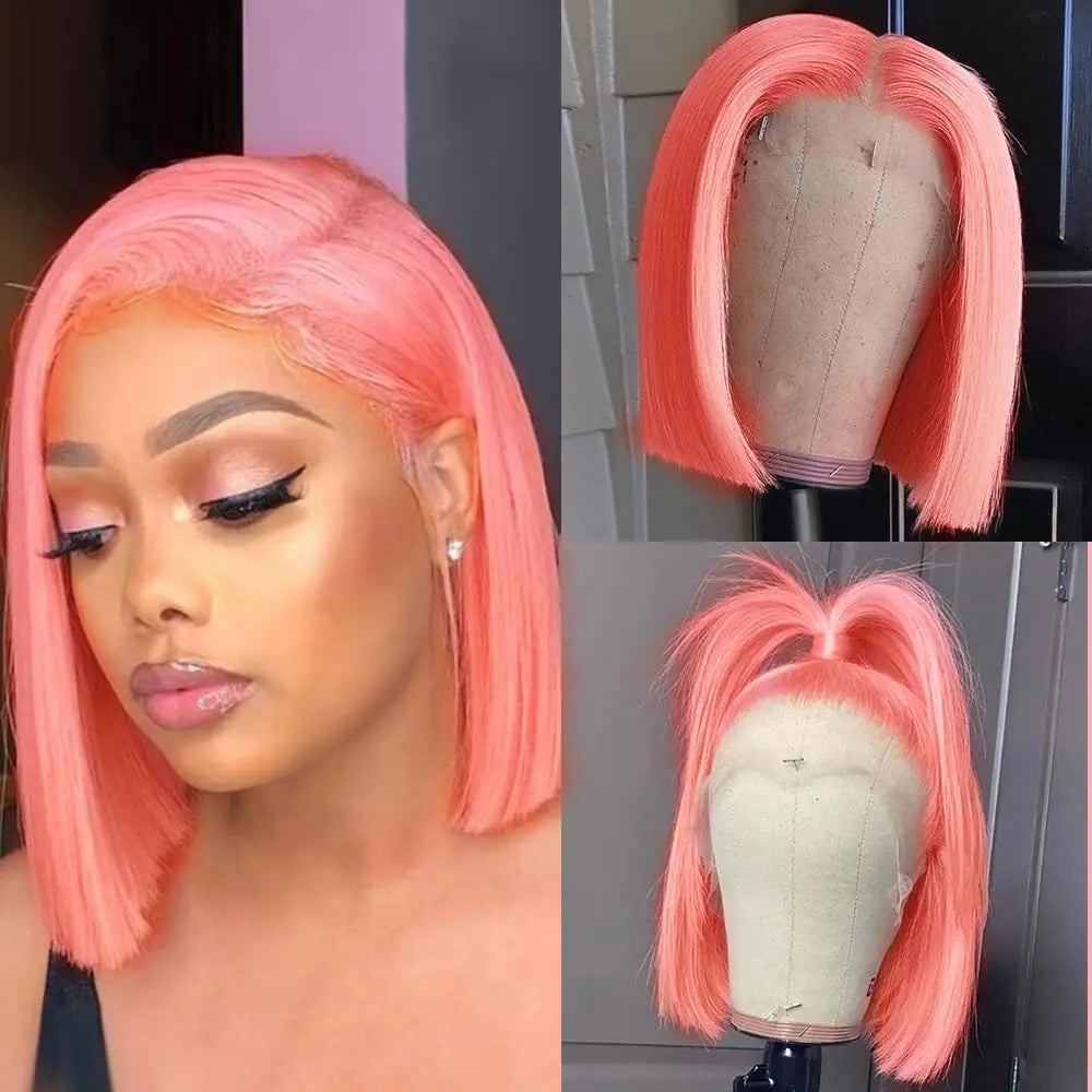 Bone Straight Bob 13x4 Lace Frontal Human Hair Wig – Chocolate Brown #4 Short Bob