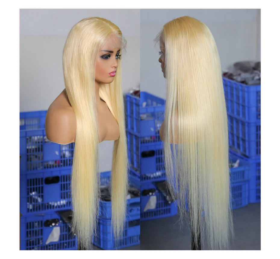HD Transparent 613 Blonde 13x4 / 13x6 / 360 Lace Front Human Hair Wig – Bone Straight, Pre-Plucked, High Density