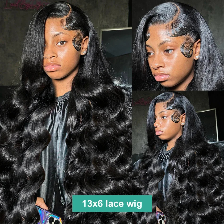 13x6 HD Lace Front Body Wave Human Hair Wig – Glueless, 200% Density, 36" (Burmese Hair)