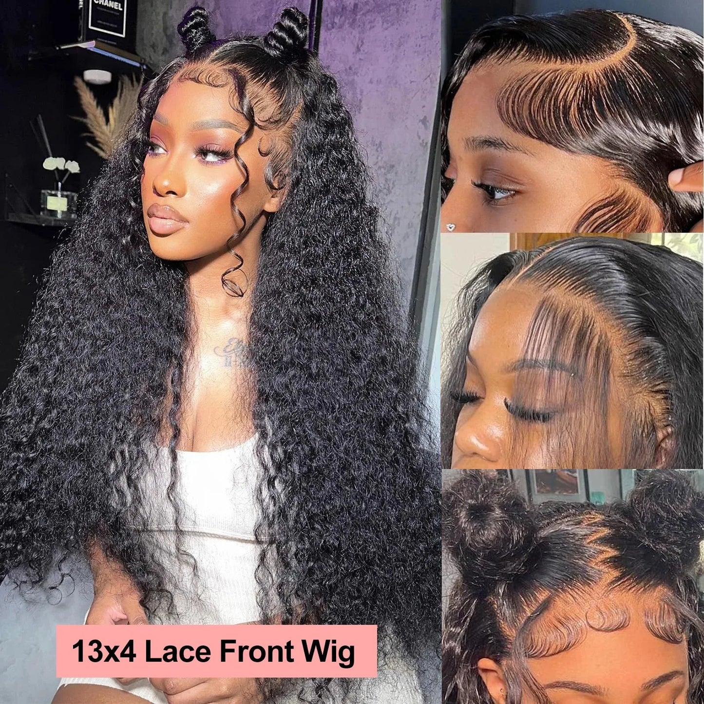 7x5 Wear & Go Glueless Deep Wave HD Lace Wig (13x6 / 13x4) – Brazilian Remy Human Hair, 300% Density (30–40")