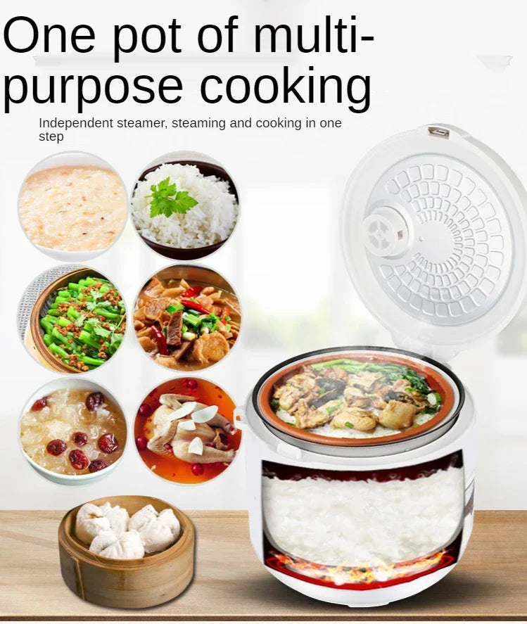 2L Electric Rice Cooker – Multifunctional Non-Stick Cooker for Rice, Soup, Cake & Stew