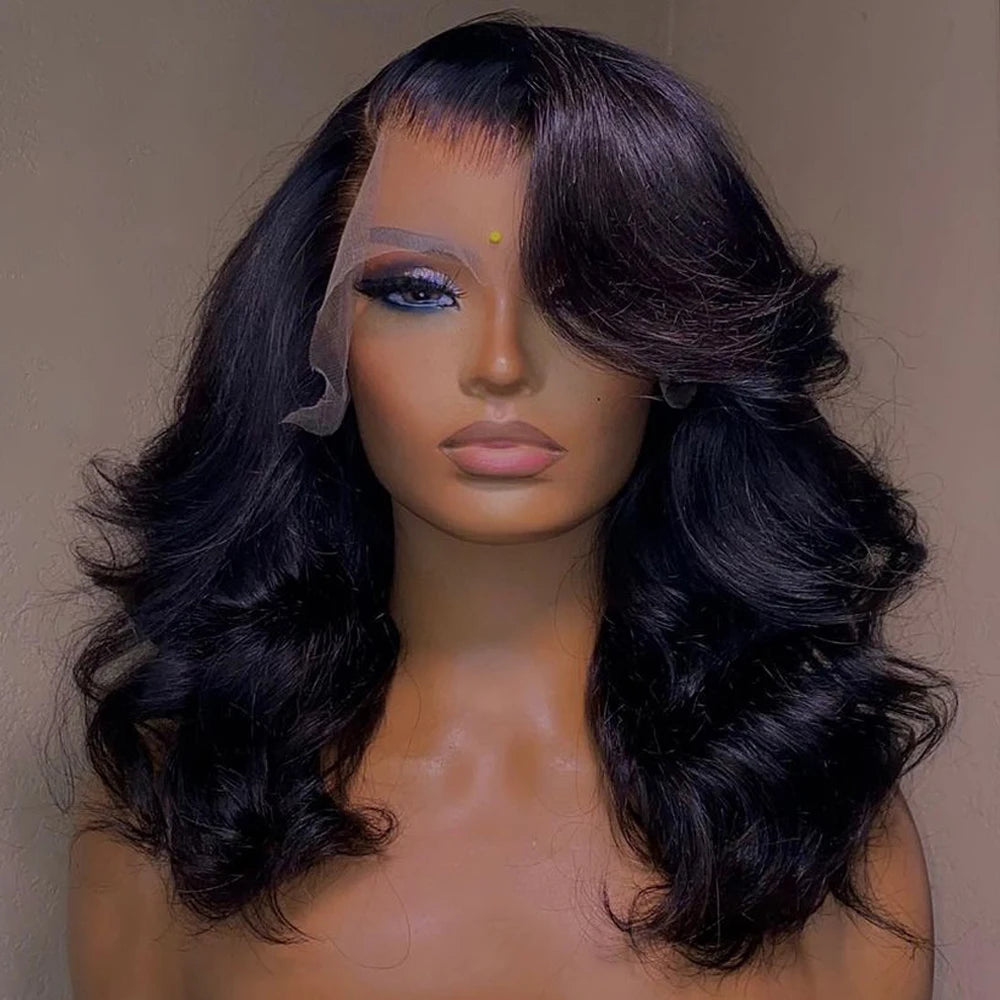 Body Wave Bob Wig 13x6 Transparent Lace Frontal Brazilian Human Hair Wig – Virgin Remy, 180% Density