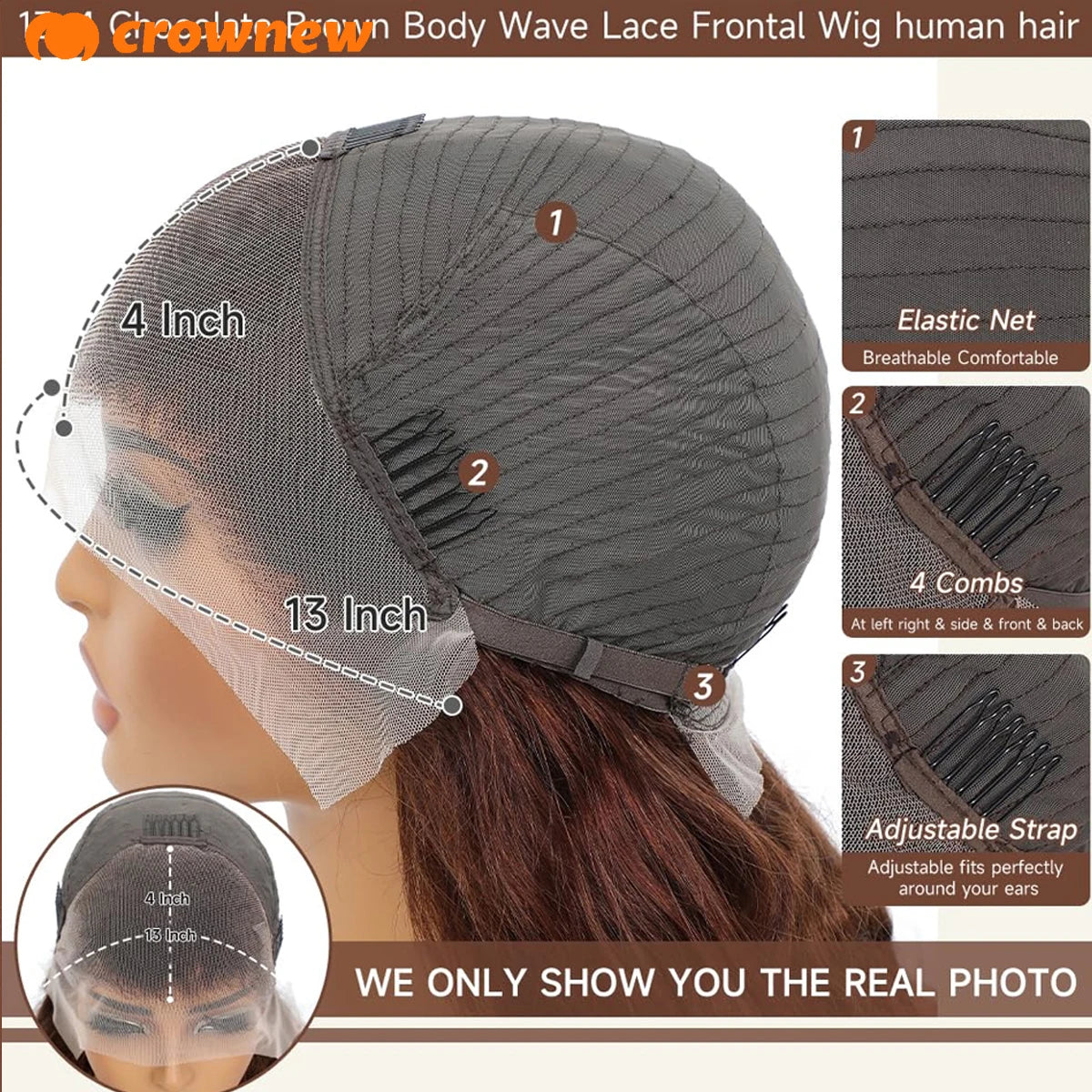 P1B-30 Ombre Body Wave 13x6 HD Lace Front Wig (Pre-Plucked, 200% Density) – Brazilian Remy Human Hair