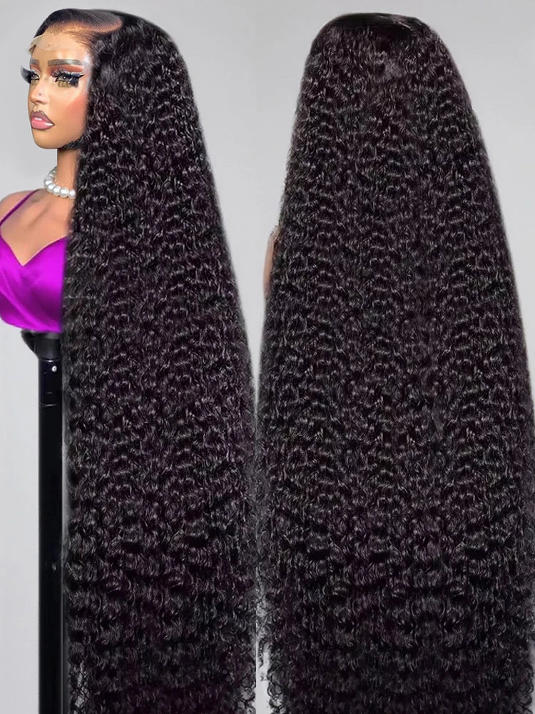 300% Density Deep Wave HD Lace Front Wig 13x6 Full 40–46 Inch Human Hair Wig for Women
