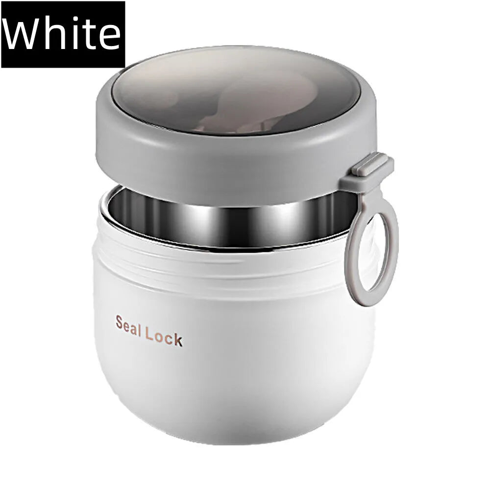 Stainless Steel Thermal Lunch Box – Vacuum Insulated Soup Jar with Spoon, Portable Bento for Kids & Adults