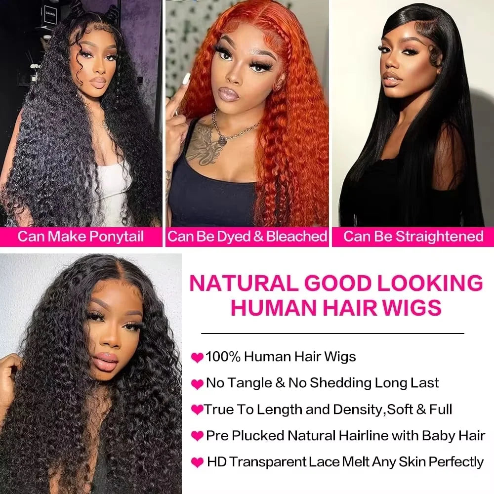 Deep Wave HD Lace Wig | Curly Human Hair 13x4 / 13x6 / 360 Lace Front