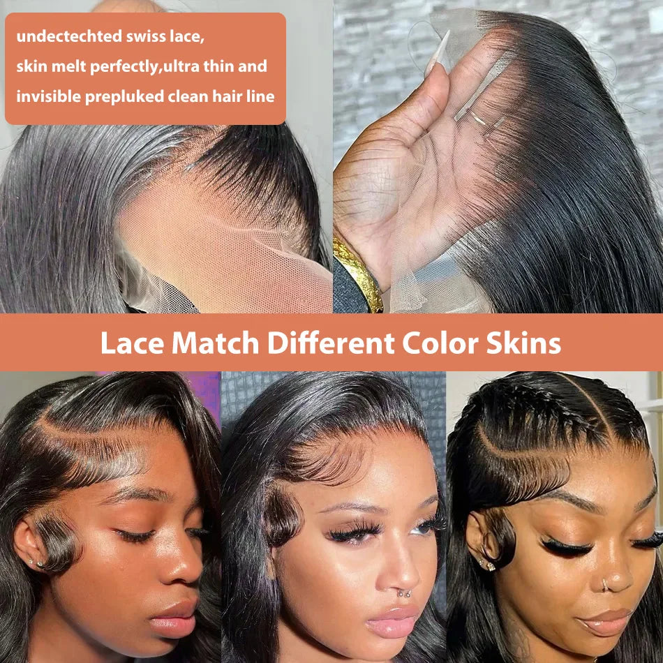 Bone Straight 13x6 HD Transparent Lace Front Wig (Wear & Go Glueless, 200% Density) – 30/34/40 Inch