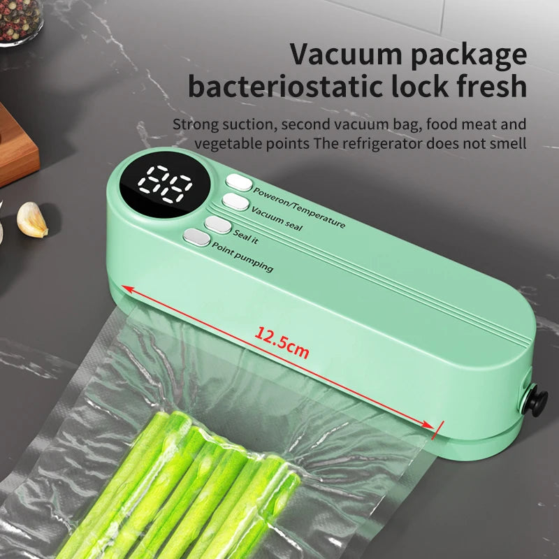 Mini Portable Vacuum Sealer – USB Rechargeable Wireless Food Saver for Dry & Moist Preservation Bags