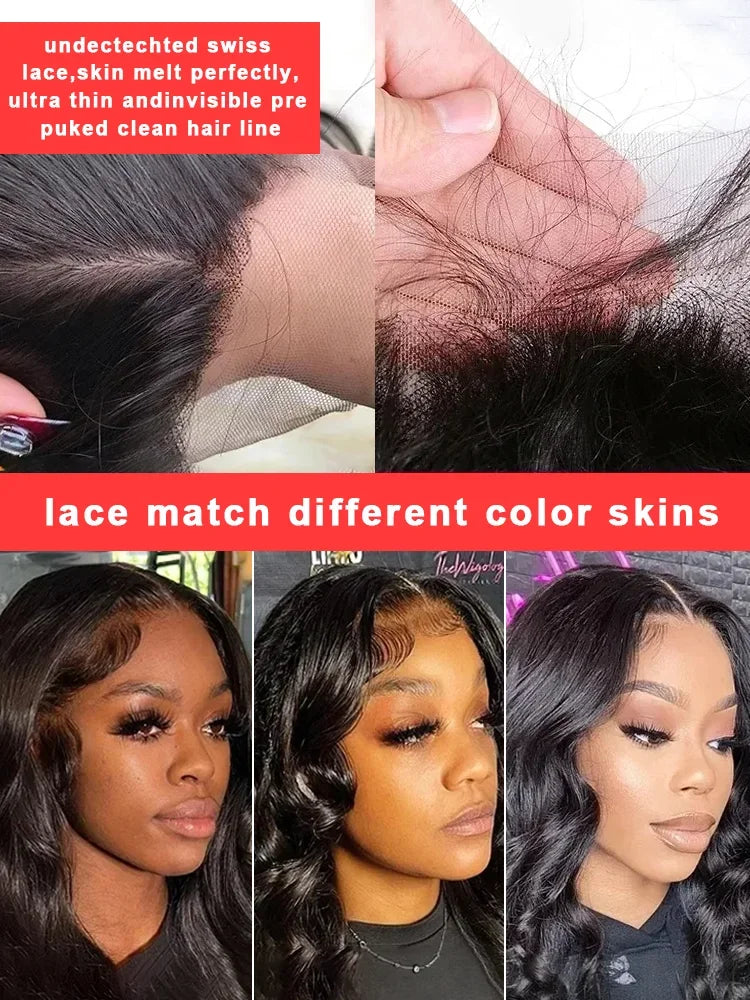 Body Wave Human Hair Lace Front Wig – 13x4 / 13x6 / 5x5 Glueless | 200–250 Density | 20–36 Inch