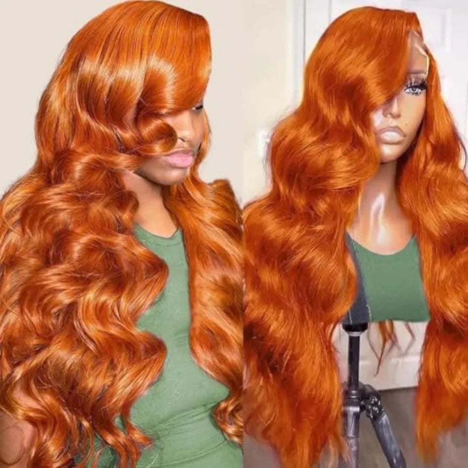 Ginger HD Lace Front Wig 13×6 Body Wave – 250% Density Human Hair (30–38 Inch)