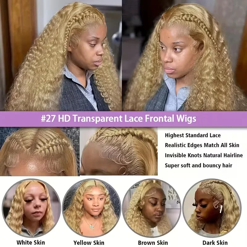 Deep Wave #27 Honey Blonde HD Lace Front Wig | 13x4 & 13x6
