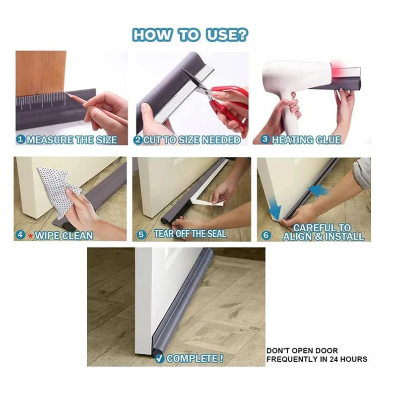 Adjustable Door Bottom Seal Strip | PU Leather Weather Blocker & Draft Stopper – Anti-Cold Gap Protector
