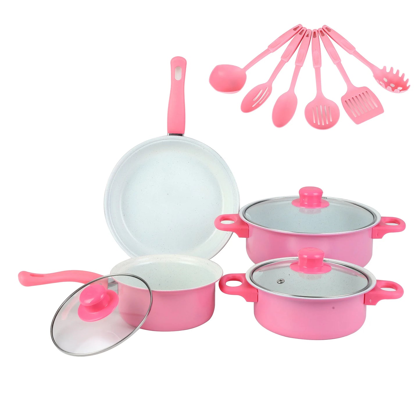 13-Piece Luxury Non-Stick Cookware Set – Frying Pan, Casserole, Wok & Skillet | WowPopMall