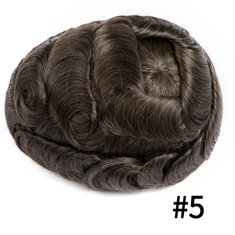 Men's Toupee Hair System | Full Thin Skin PU Base | Indian Remy Human Hair