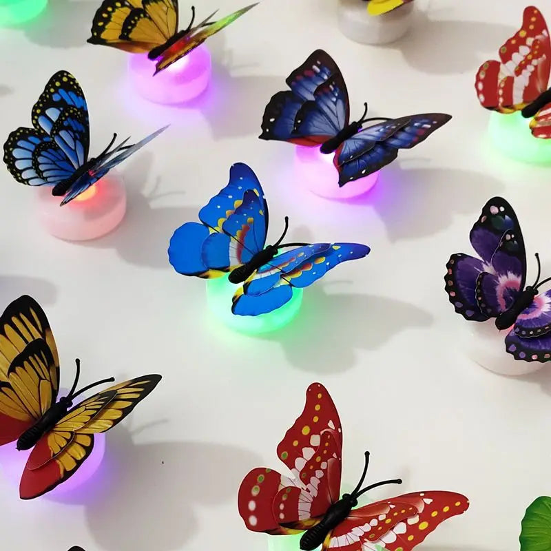 Ranpo Butterfly LED Wall Light – Colorful Glowing Stickable DIY Decoration Lamp for Bedroom, Living Room & Holidays