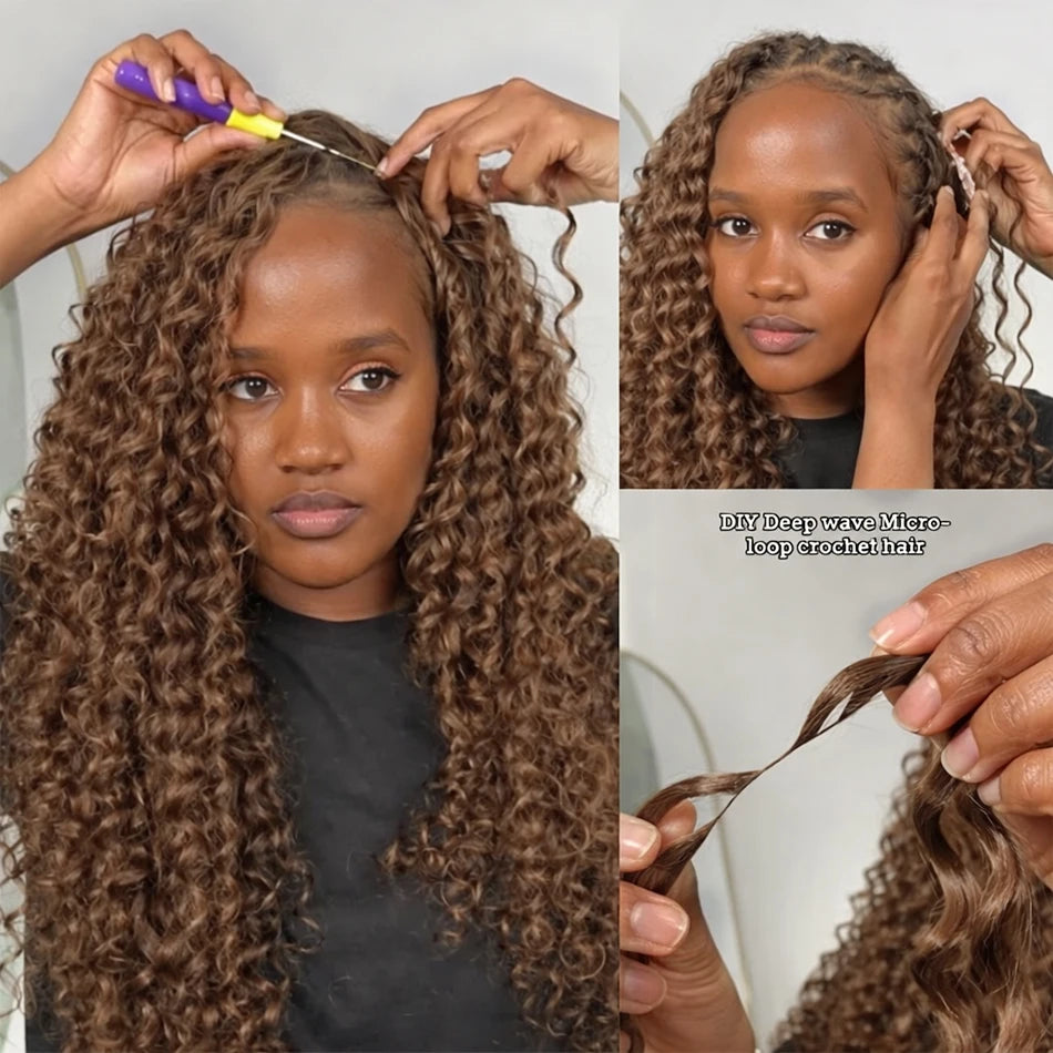 Burmese Curly Crochet Hair Extensions – Knotless Pre-Separated Human Hair