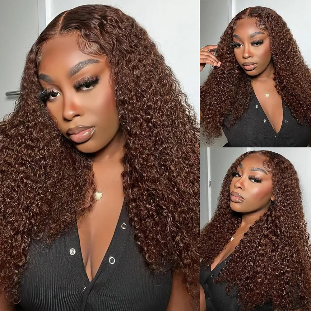 Chocolate Brown Deep Wave 5x5 Glueless Human Hair Wig | Ready to Wear | WowPopMall Hair