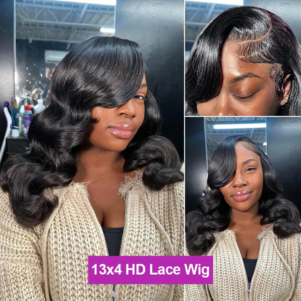 Body Wave HD Lace Frontal Wig 250% Density – Short Bob Human Hair Wig, Glueless 13x4 & 13x6 Transparent Lace, Natural Shine, Premium Salon Look