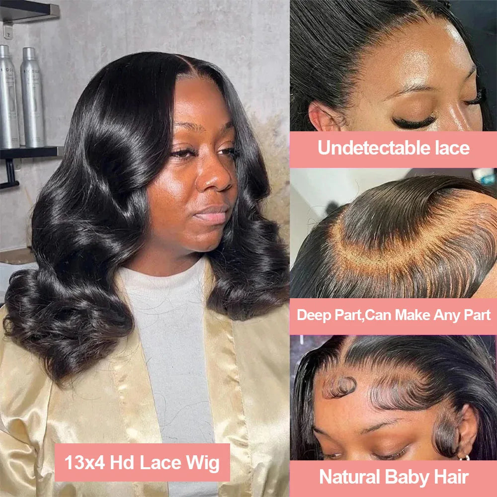 Body Wave Short Bob HD Glueless Lace Front Human Hair Wig – 4x4 / 5x5 / 13x4 Options