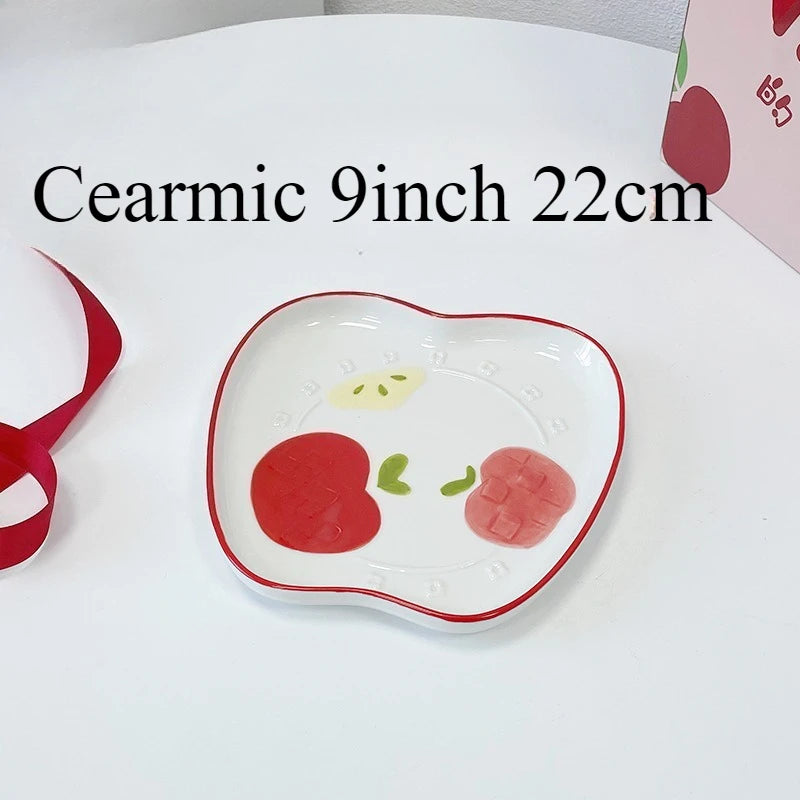 Jucaica Rosh Hashanah Apple Honey Dish – Ceramic Dessert Plate Set