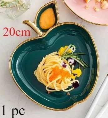 Jucaica Rosh Hashanah Apple Honey Dish – Ceramic Dessert Plate Set