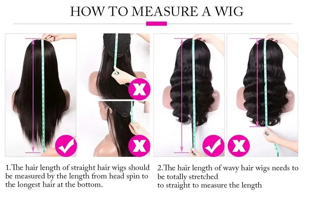 200% Density 13x4 / 13x6 HD Transparent Lace Brazilian Straight Human Hair Wig