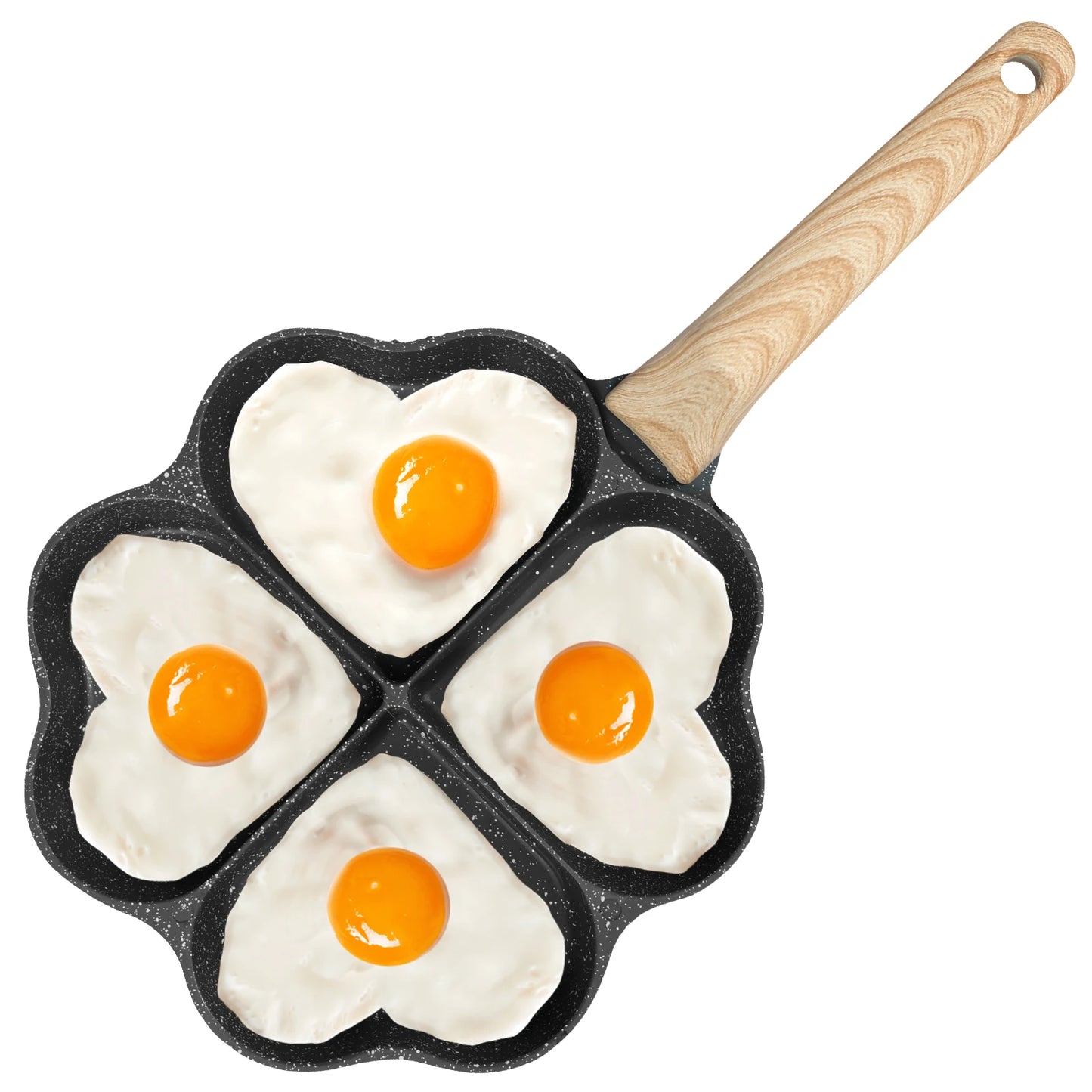 4-Cup Heart Egg Frying Pan – Non-Stick Aluminum Omelette Skillet for Gas & Induction Cooker