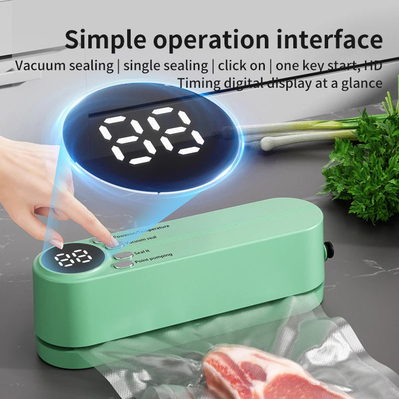 Mini Portable Vacuum Sealer – USB Rechargeable Wireless Food Saver for Dry & Moist Preservation Bags